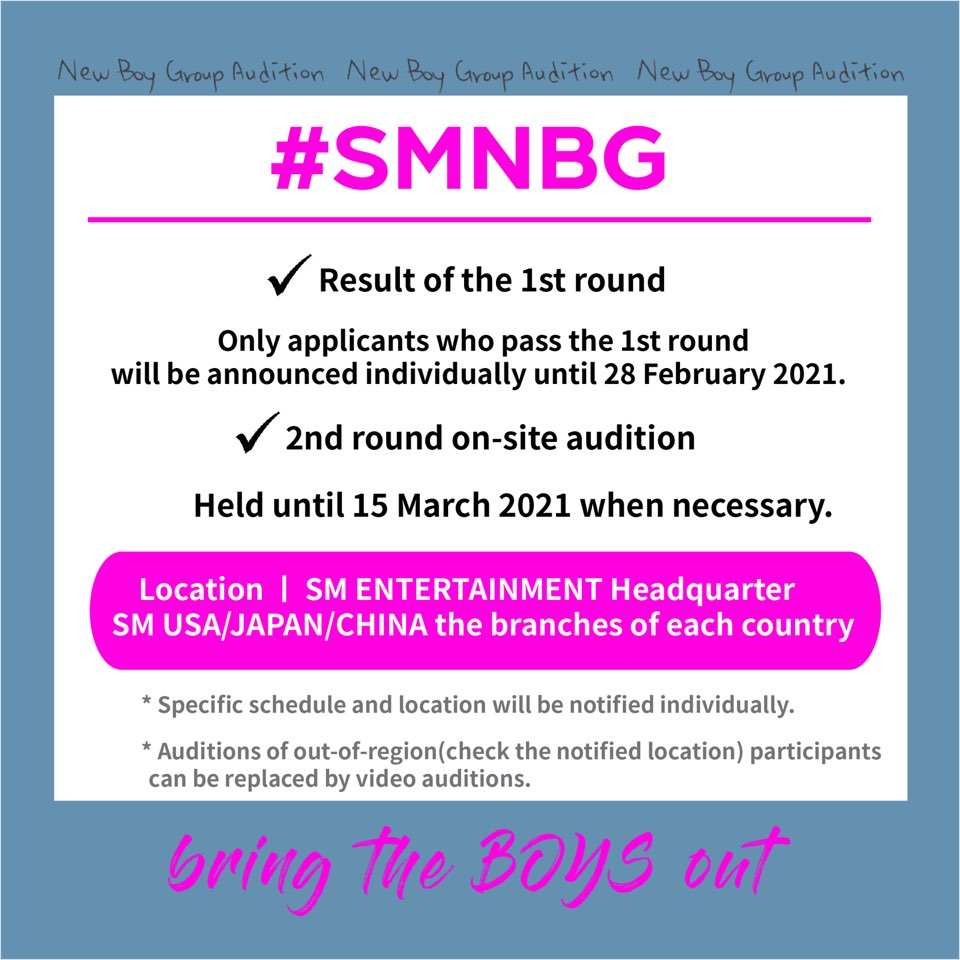 SM ENTERTAINMENT AUDICION 2021